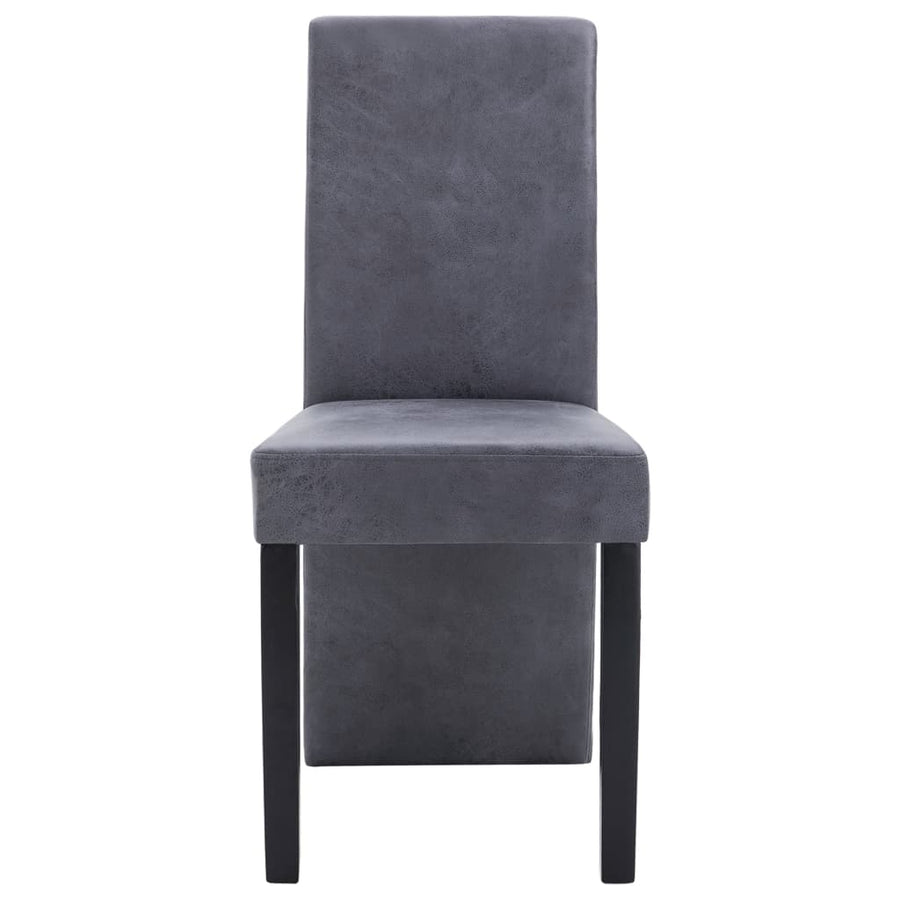 Eetkamerstoelen 4 st kunstsuède grijs