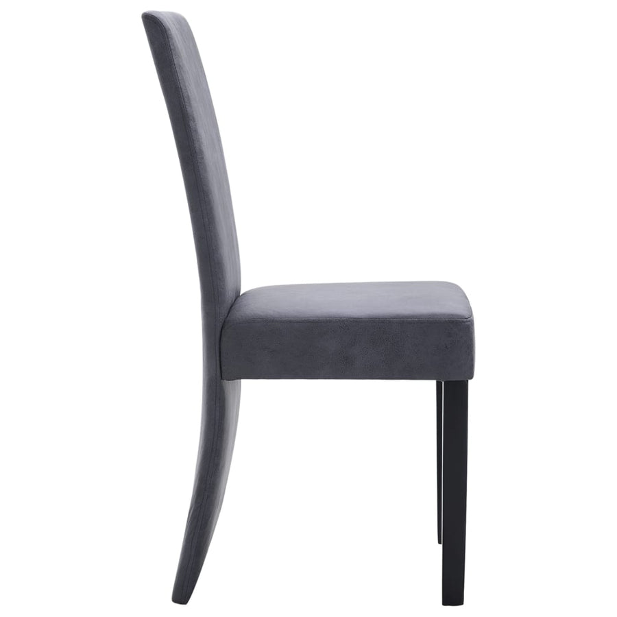 Eetkamerstoelen 4 st kunstsuède grijs