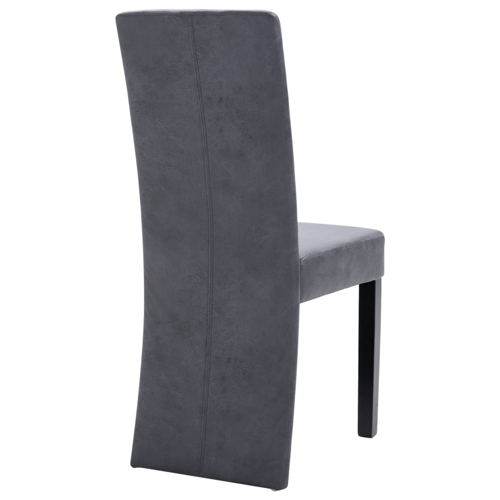 Eetkamerstoelen 4 st kunstsuède grijs