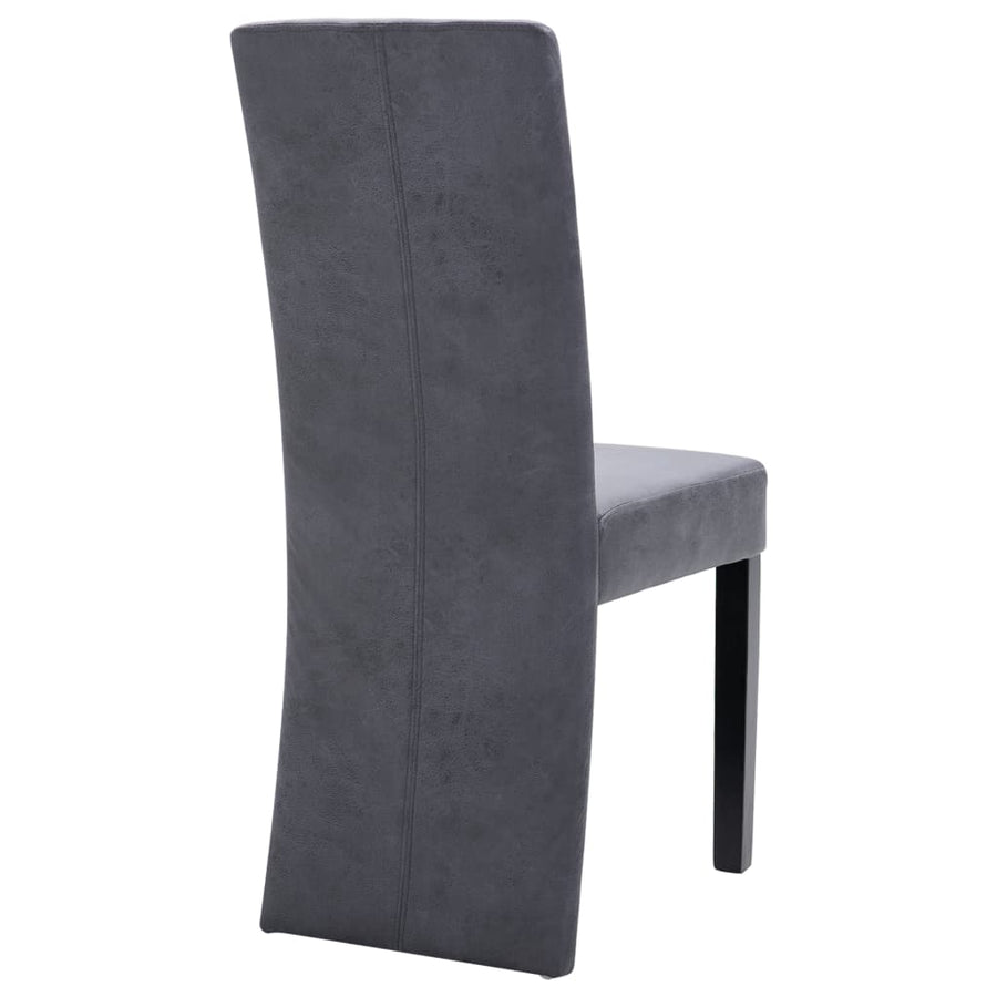 Eetkamerstoelen 4 st kunstsuède grijs