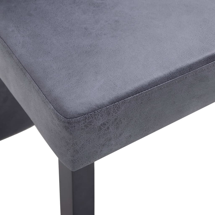 Eetkamerstoelen 4 st kunstsuède grijs