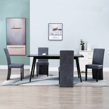 Eetkamerstoelen 4 st kunstsuède grijs