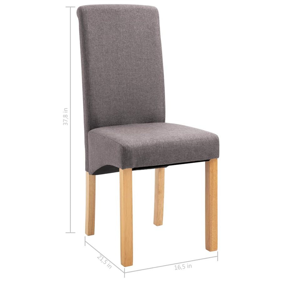 Eetkamerstoelen 4 st stof taupe