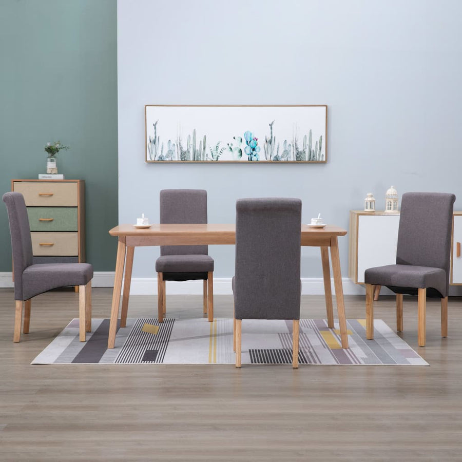 Eetkamerstoelen 4 st stof taupe