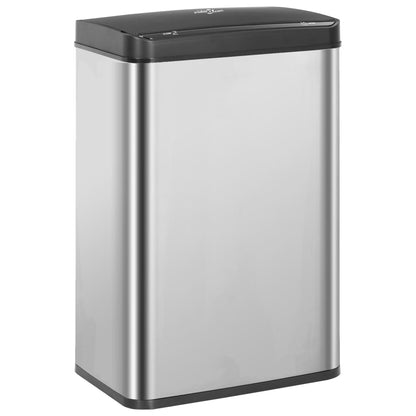 Prullenbak Met Automatische Sensor 60 L Rvs Zilver En Zwart