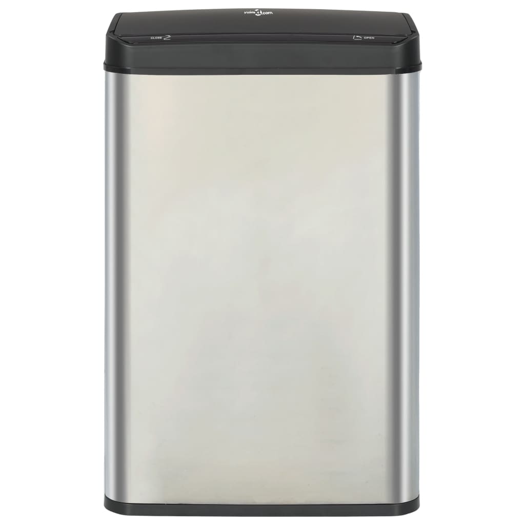 Prullenbak Met Automatische Sensor 60 L Rvs Zilver En Zwart