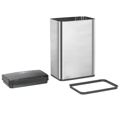 Prullenbak Met Automatische Sensor 60 L Rvs Zilver En Zwart