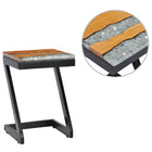 Coffee table 30x30x50 cm solid teak and polyresin