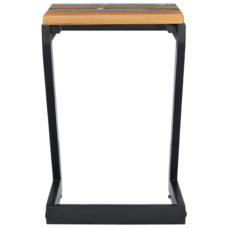 Salontafel 30X30X50 Cm Massief Teakhout En Polyresin