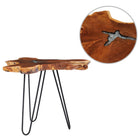 Coffee table 70x45 cm solid teak and polyresin