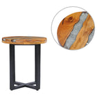 Coffee table 40x45 cm solid teak and polyresin