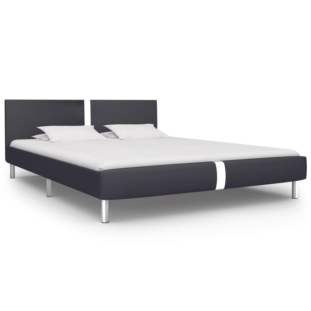 Bedframe Kunstleer 120 x 200 cm Zwart