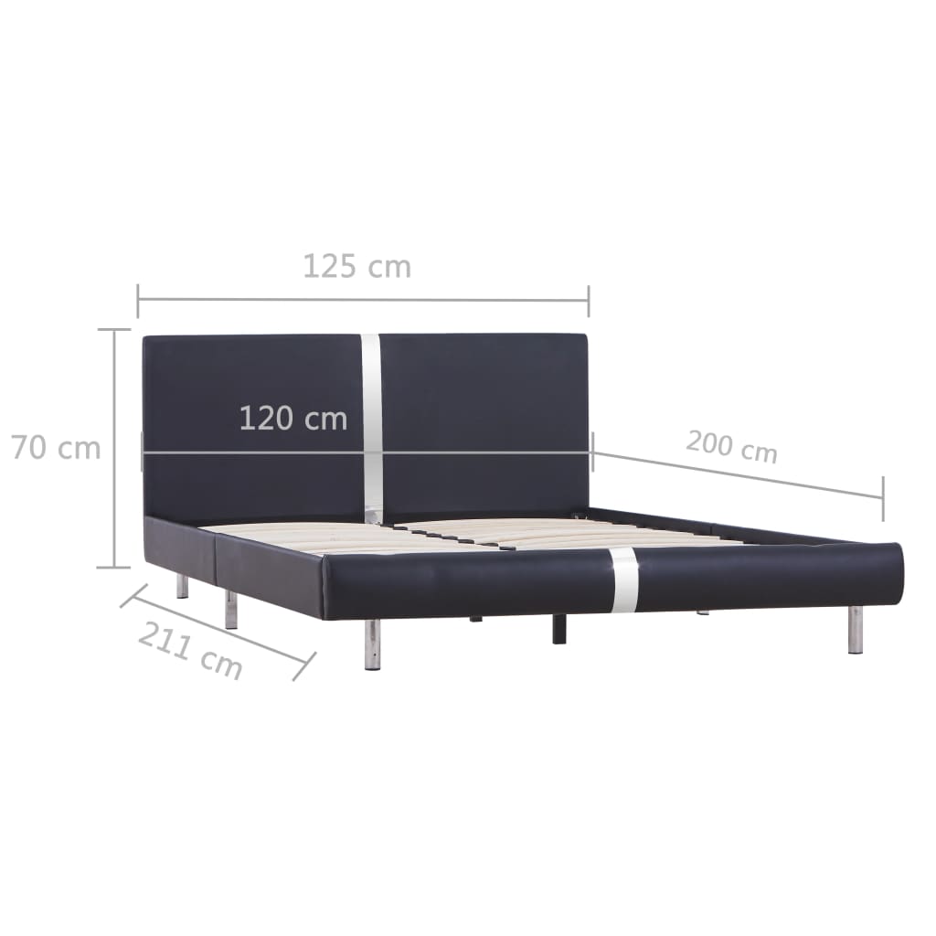Bedframe Kunstleer 120 x 200 cm Zwart