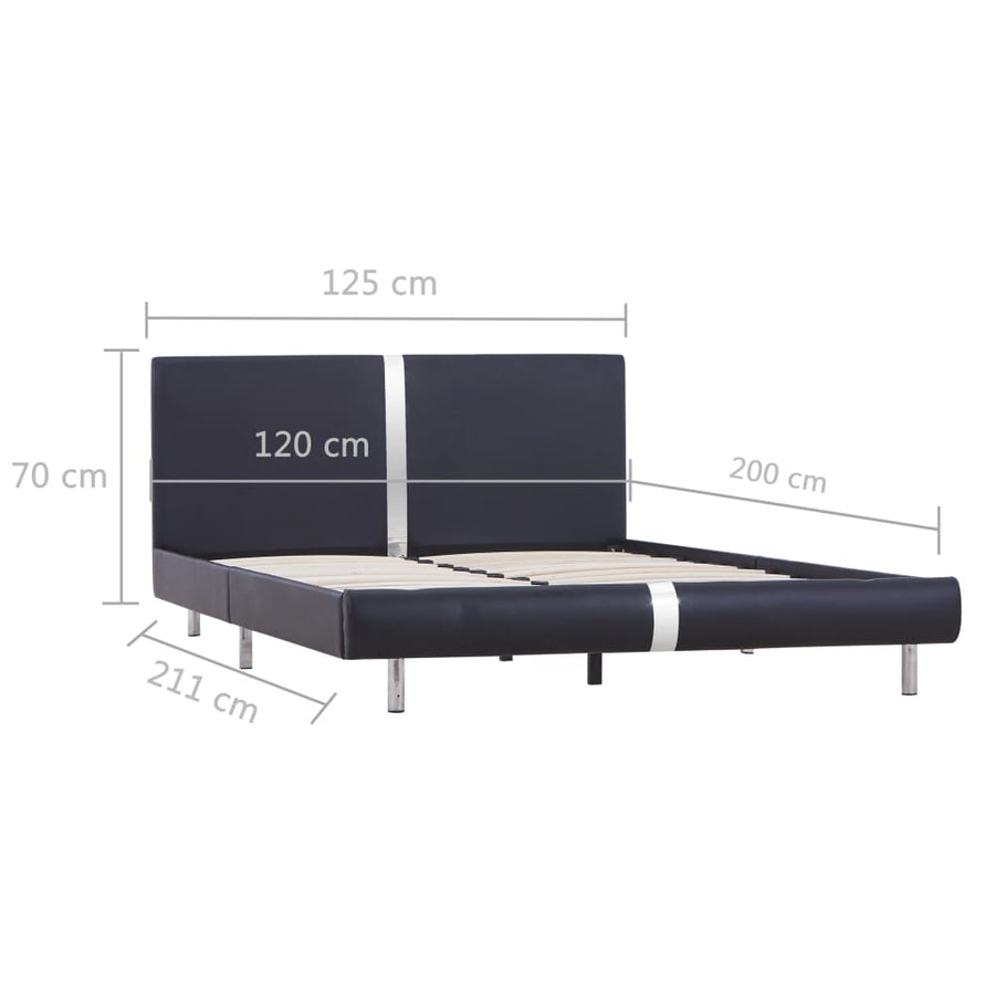 Bedframe Kunstleer 120 x 200 cm Zwart