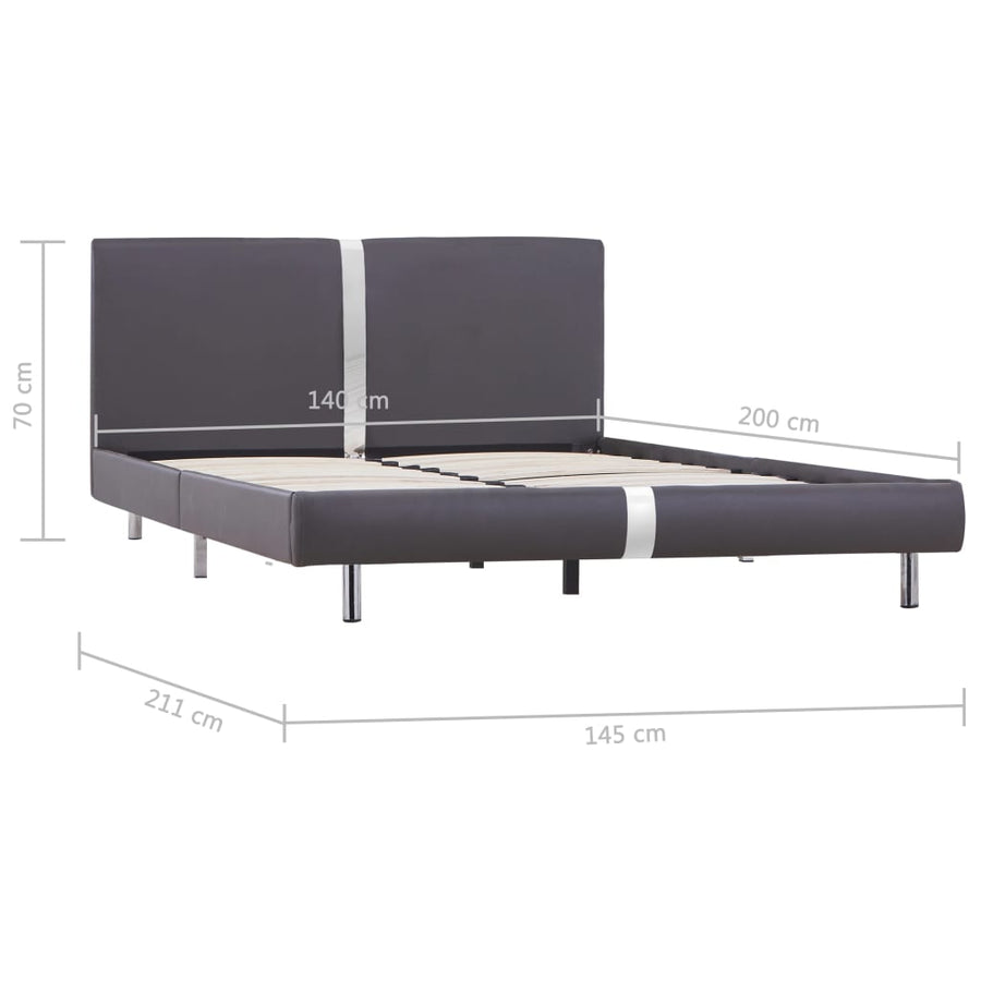Bedframe Kunstleer 140 x 200 cm Grijs