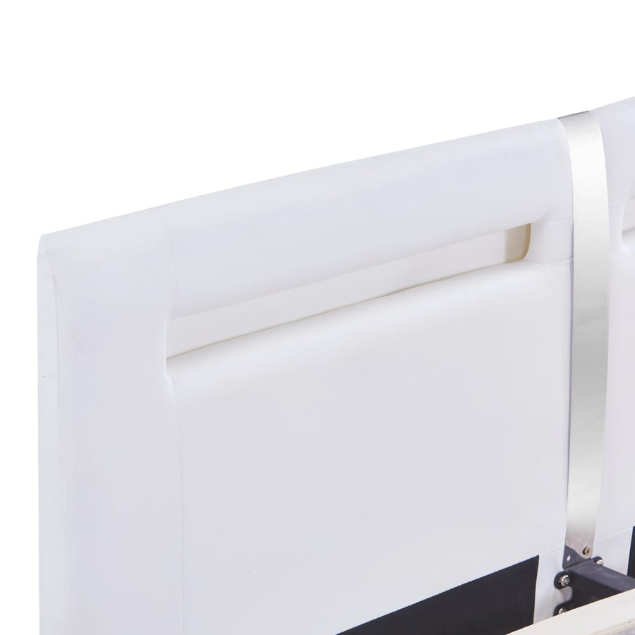 Bedframe Met Led Kunstleer 180 x 200 cm Wit