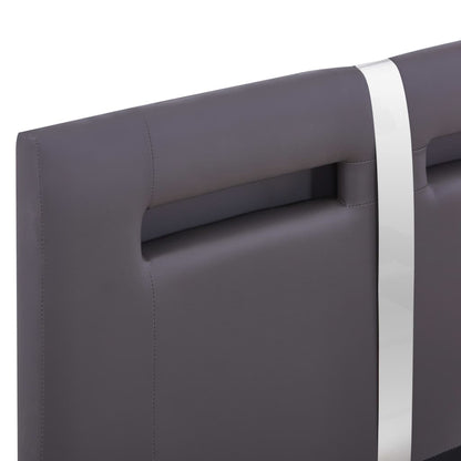 Bedframe Met Led Kunstleer 90 x 200 cm Grijs