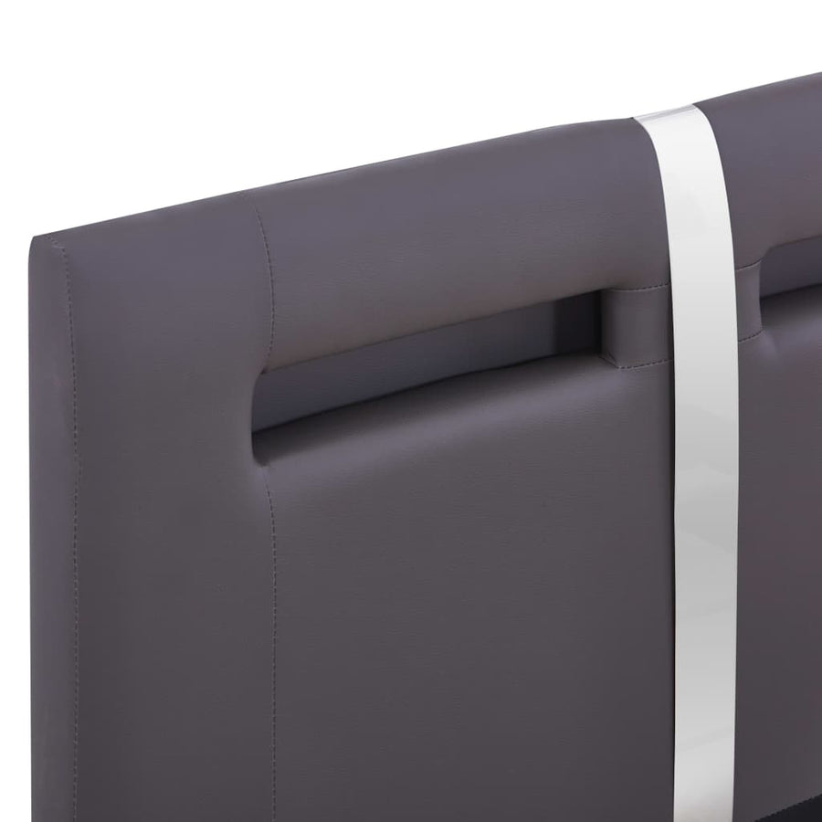 Bedframe Met Led Kunstleer 90 x 200 cm Grijs