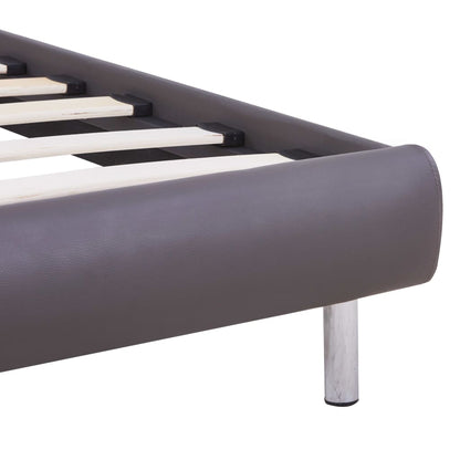 Bedframe Met Led Kunstleer 90 x 200 cm Grijs