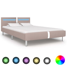 Bedframe Met Led Kunstleer 120 x 200 cm Cappuccino