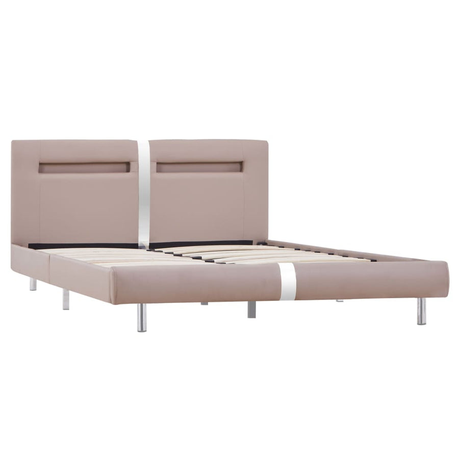 Bedframe Met Led Kunstleer 120 x 200 cm Cappuccino