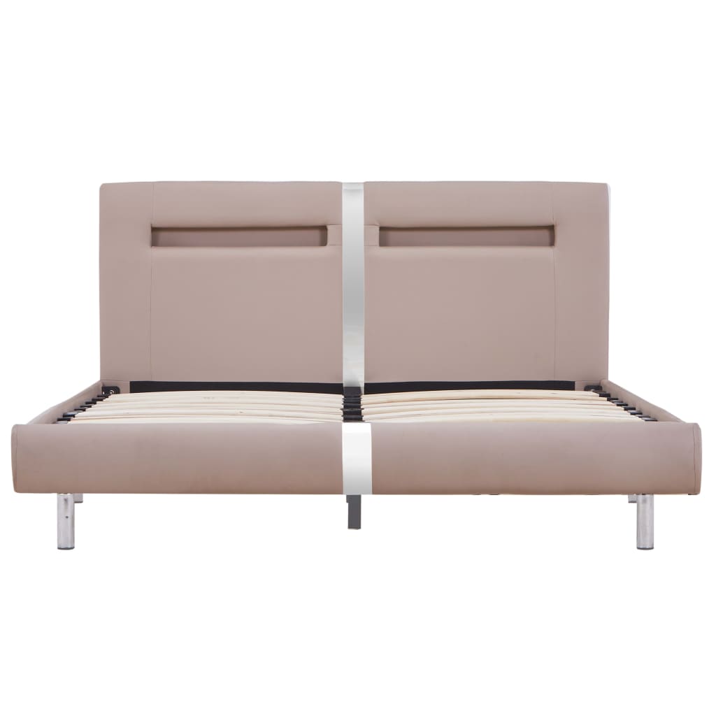 Bedframe Met Led Kunstleer 120 x 200 cm Cappuccino