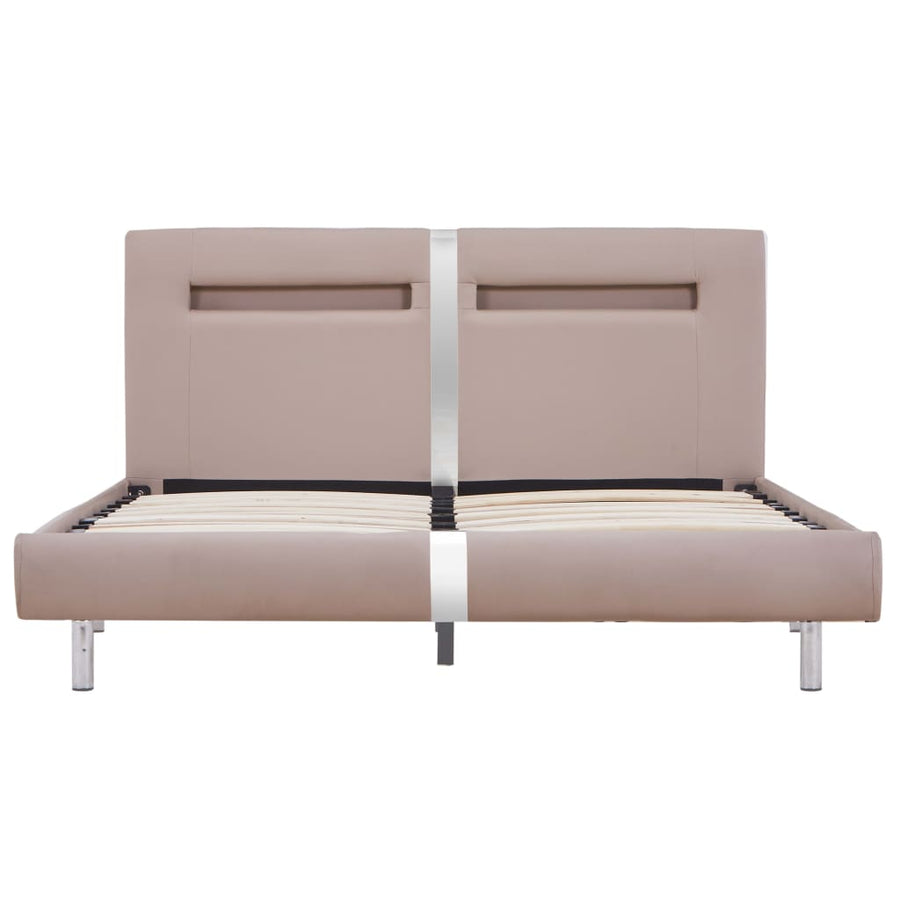 Bedframe Met Led Kunstleer 120 x 200 cm Cappuccino