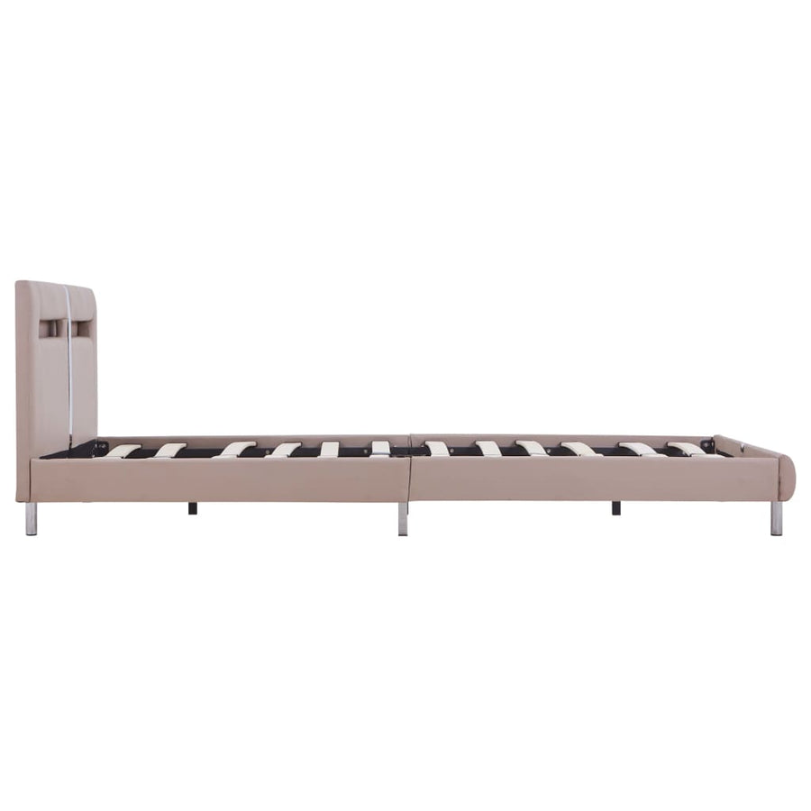 Bedframe Met Led Kunstleer 120 x 200 cm Cappuccino