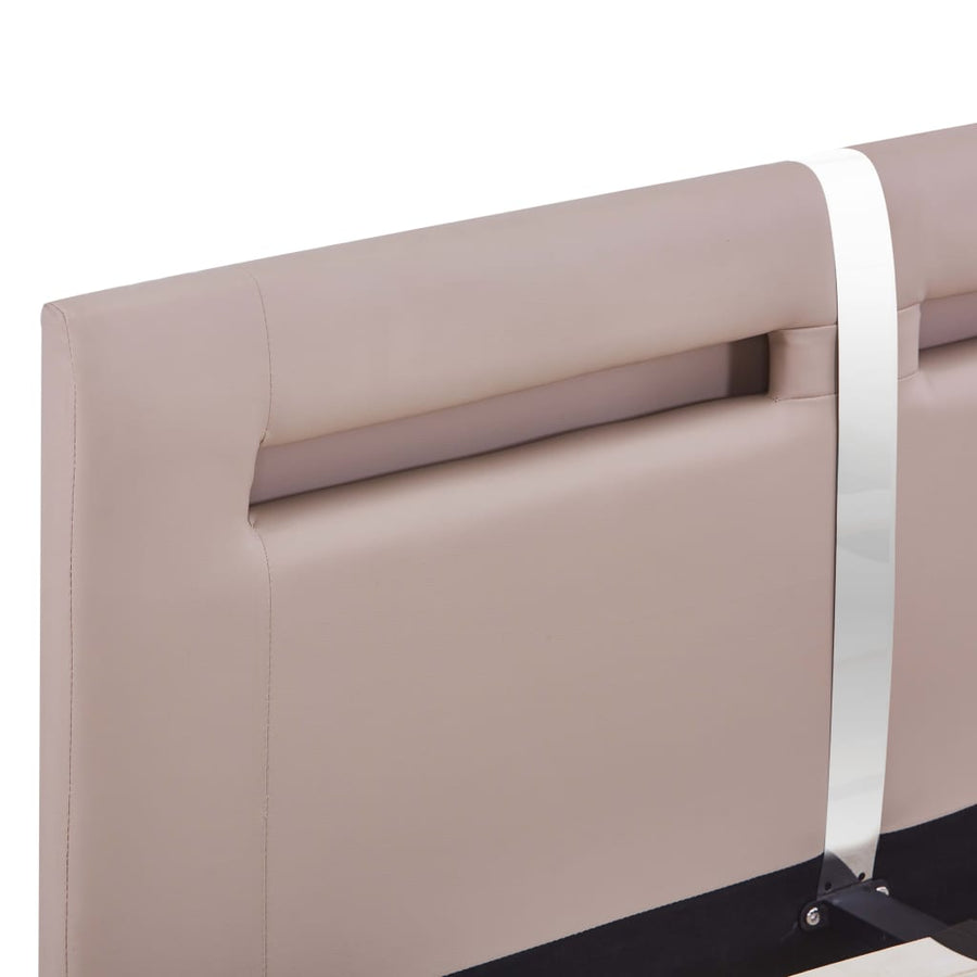 Bedframe Met Led Kunstleer 120 x 200 cm Cappuccino