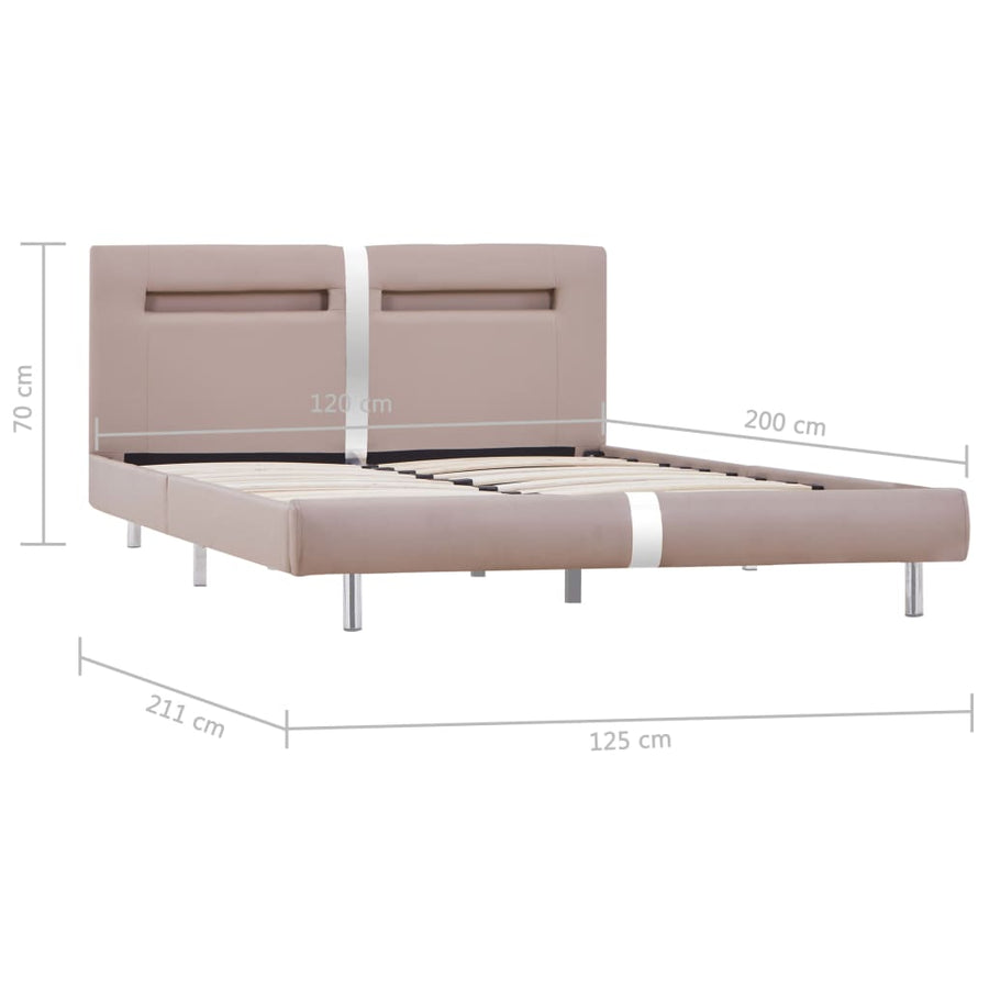 Bedframe Met Led Kunstleer 120 x 200 cm Cappuccino