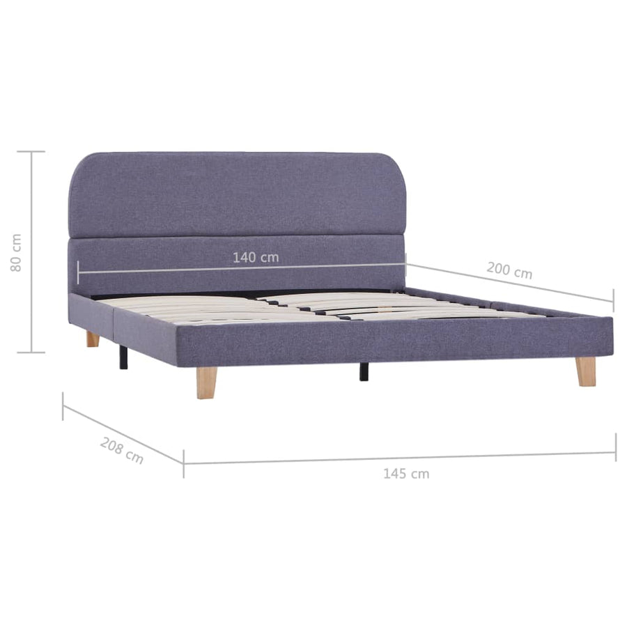 Bedframe Stof 140 x 200 cm Lichtgrijs