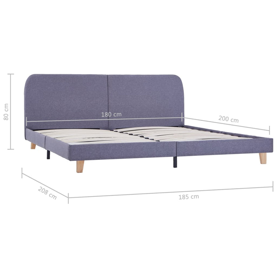 Bedframe Stof 180 x 200 cm Lichtgrijs