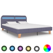 Bedframe 160x200 cm lichtgrijs met LED