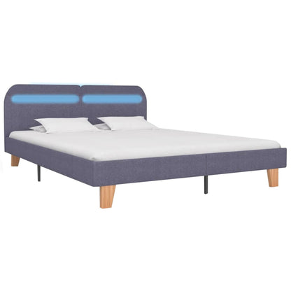 Bedframe Met Led Stof 160 x 200 cm Lichtgrijs