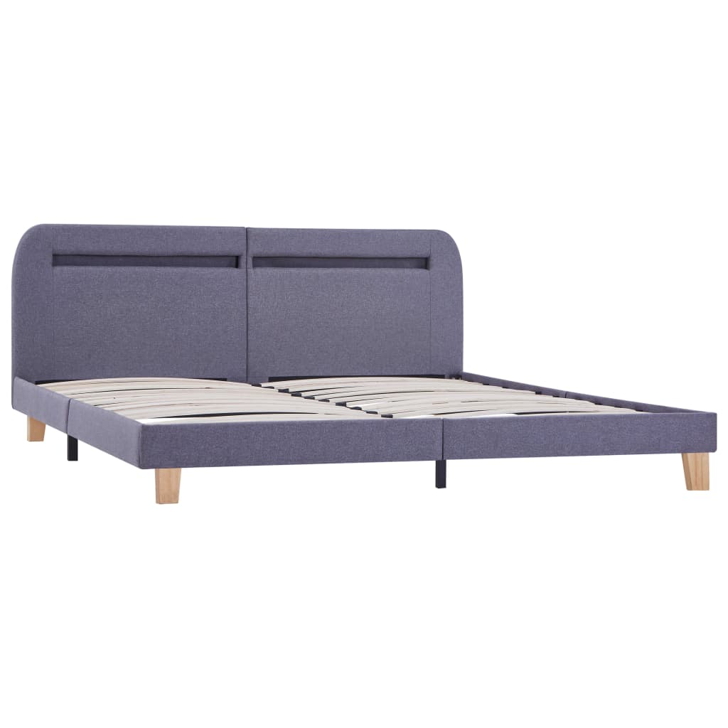 Bedframe Met Led Stof 160 x 200 cm Lichtgrijs