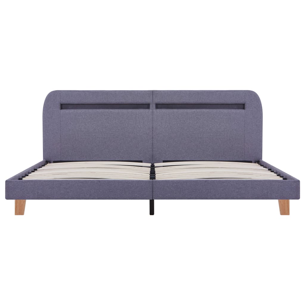 Bedframe Met Led Stof 160 x 200 cm Lichtgrijs
