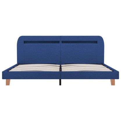 Bedframe met LED stof blauw 160x200 cm 160 x 200 cm Blauw