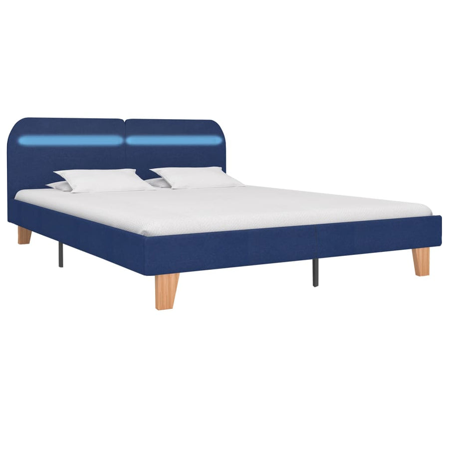 Bedframe Met Led Stof 180 x 200 cm Blauw