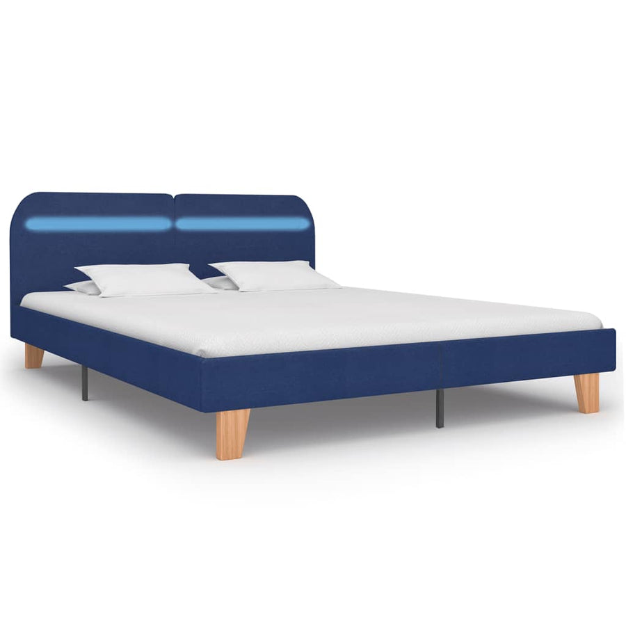 Bedframe Met Led Stof 180 x 200 cm Blauw