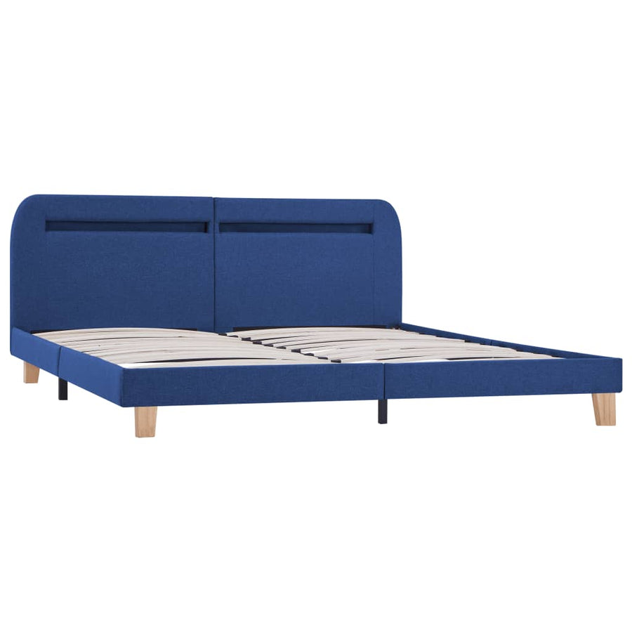 Bedframe Met Led Stof 180 x 200 cm Blauw