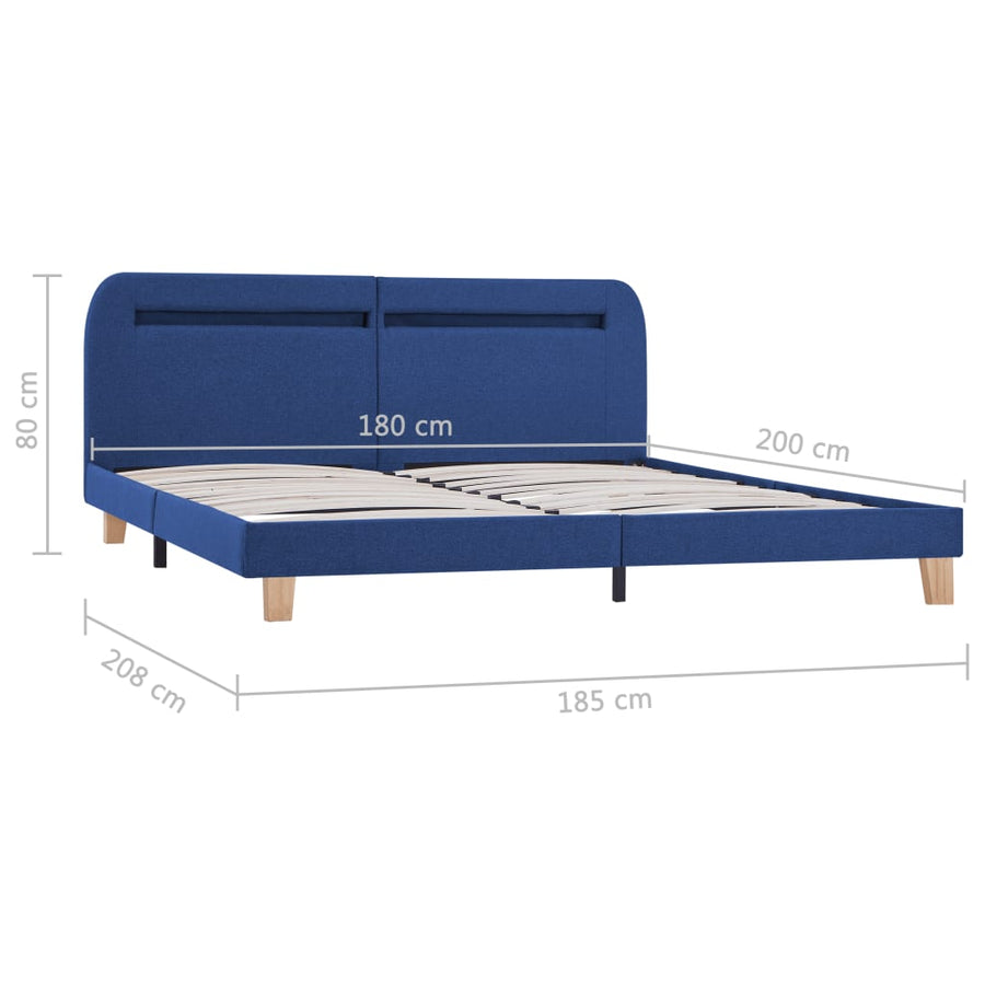 Bedframe Met Led Stof 180 x 200 cm Blauw