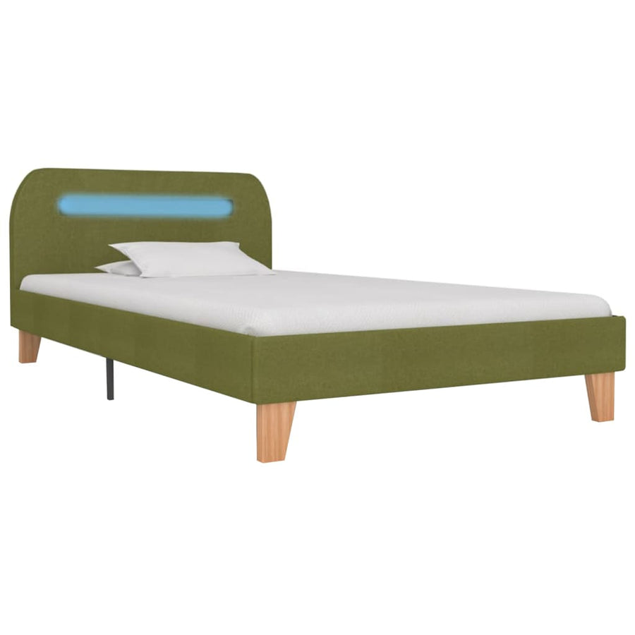 Bedframe Met Led Stof 90 x 200 cm Groen