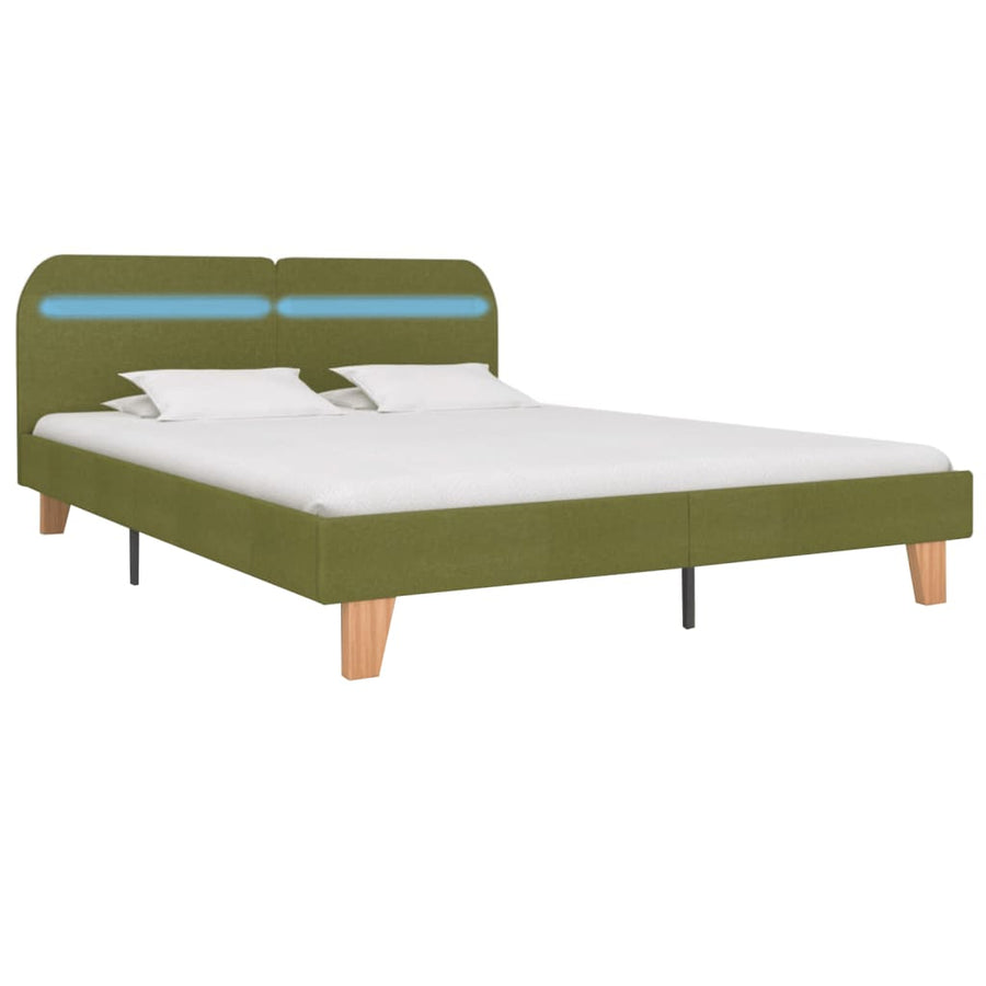 Bedframe Met Led Stof 160 x 200 cm Groen