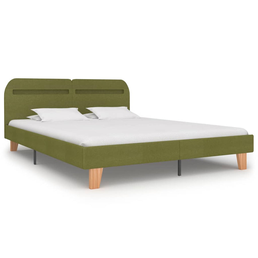 Bedframe Met Led Stof 160 x 200 cm Groen