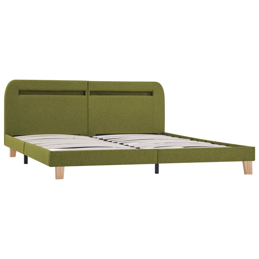 Bedframe Met Led Stof 160 x 200 cm Groen