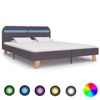 Bedframe Met Led Stof 160 x 200 cm Taupe