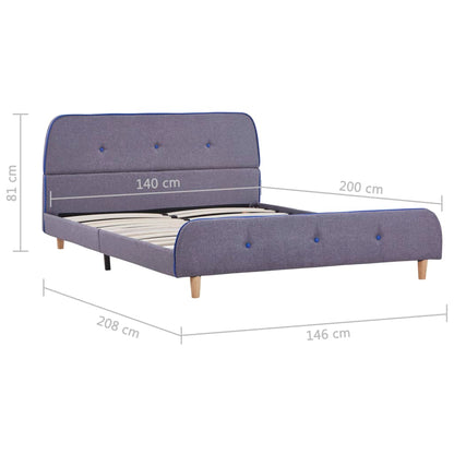 Bedframe Stof 140 x 200 cm Lichtgrijs