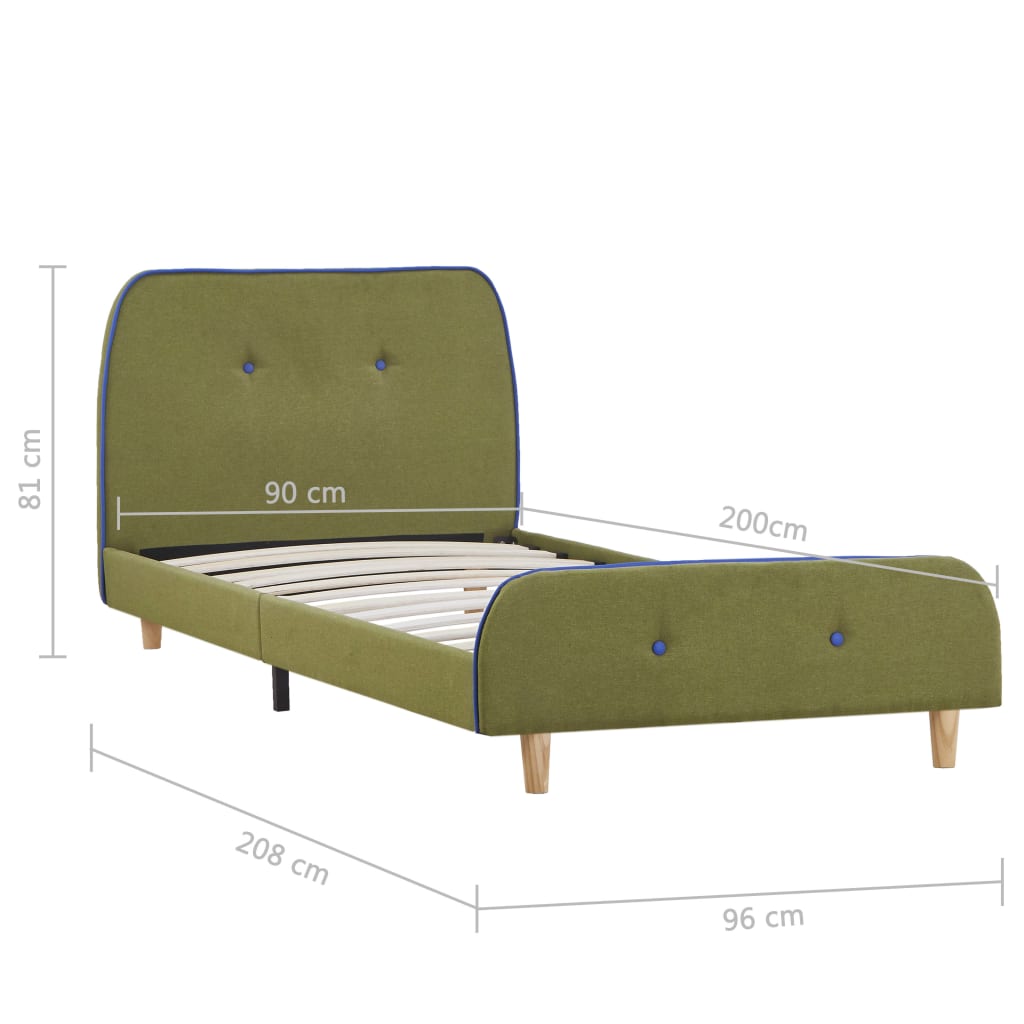 Bedframe Stof 90 x 200 cm Groen