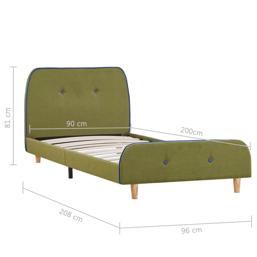 Bedframe Stof 90 x 200 cm Groen