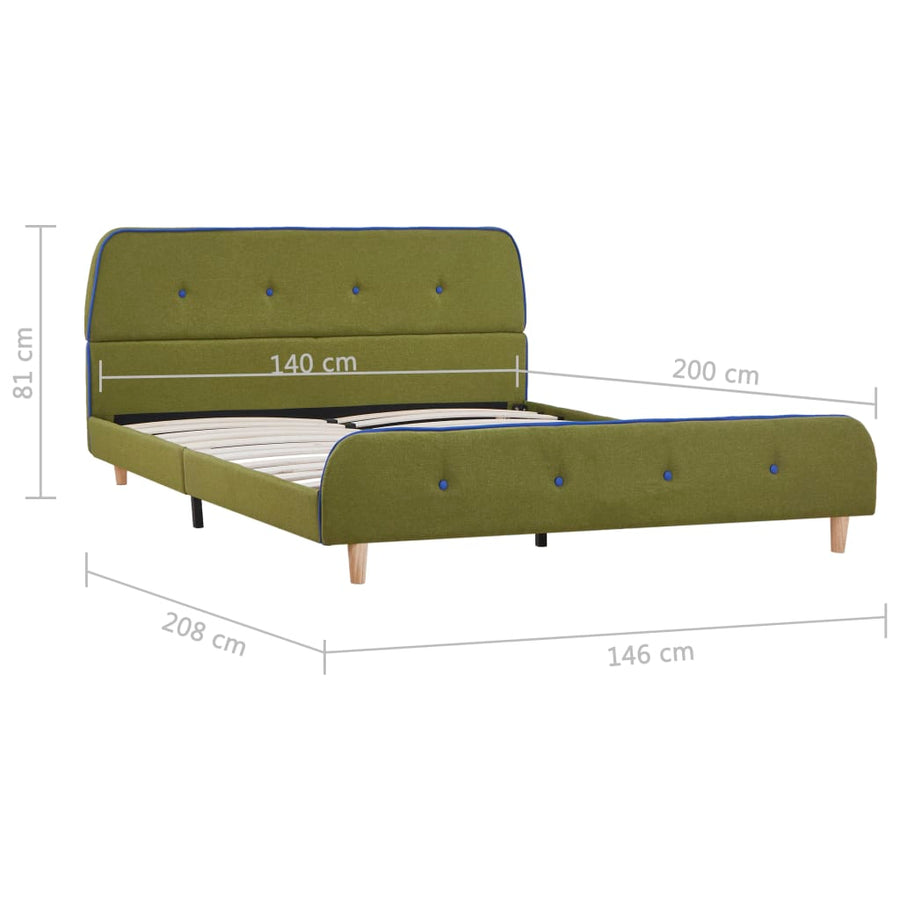 Bedframe Stof 140 x 200 cm Groen